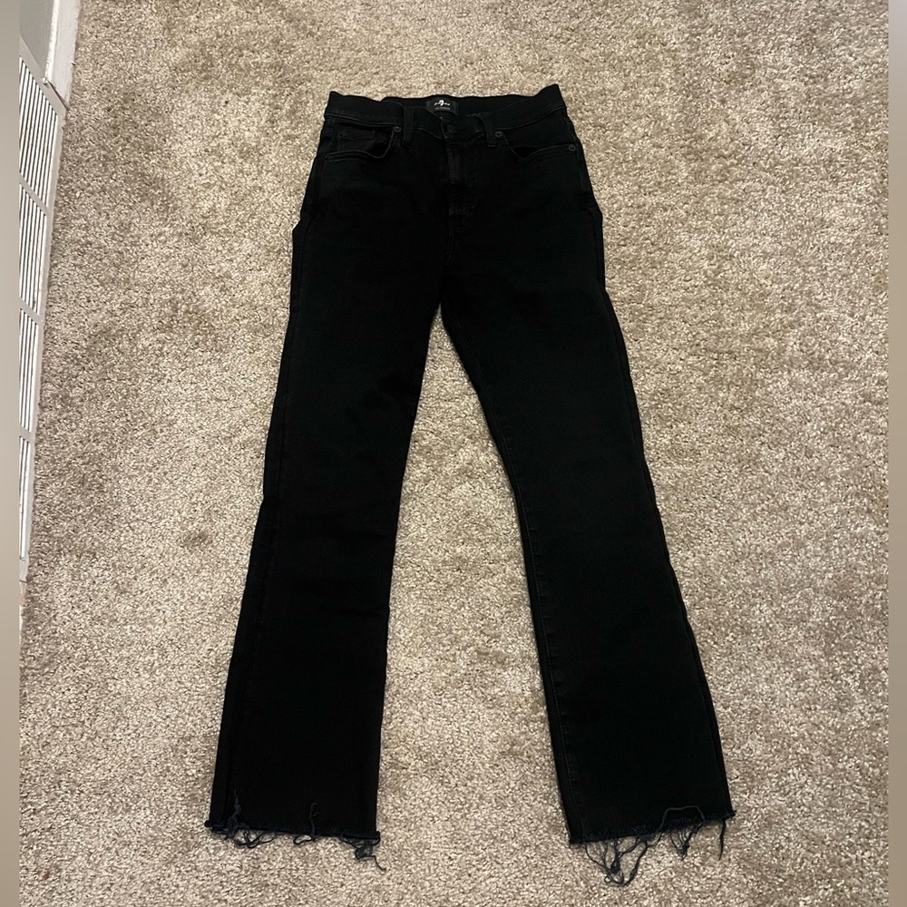 7 for all mankind high‎ waist slim kick black 25 $153 - Picture 6 of 14
